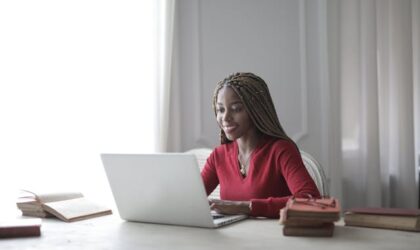 freelancer working on her laptop